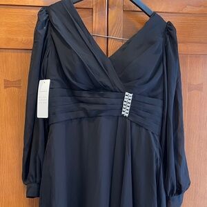 Chic Black Long Sleeve Dress with Embellishment